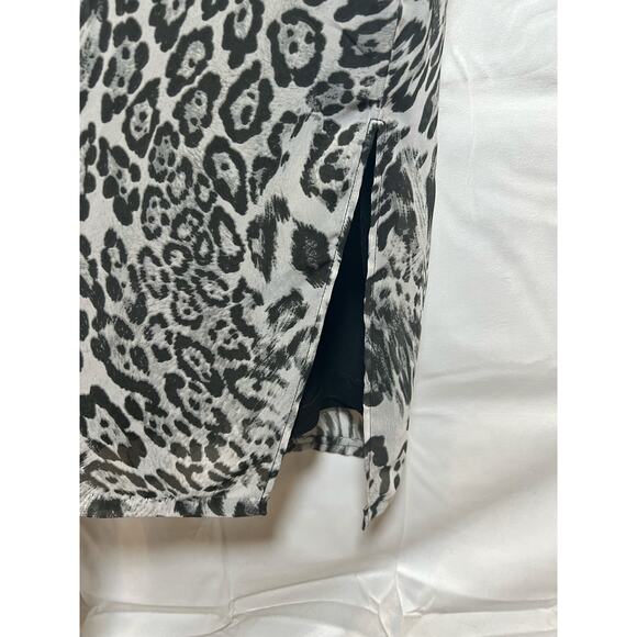 Chico's Gray Chiffon Animal Print Maxi Tank Dress 2 - Picture 5 of 7